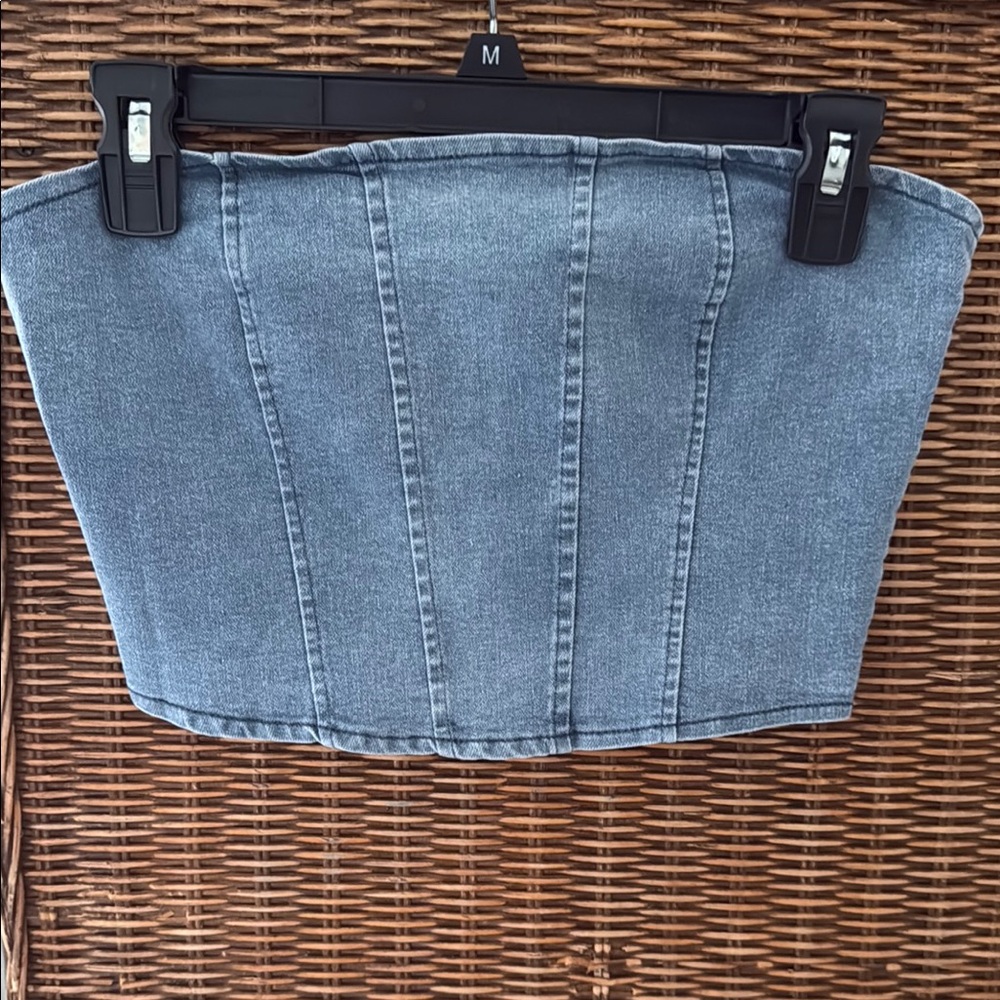 Blue Denim Corset Top